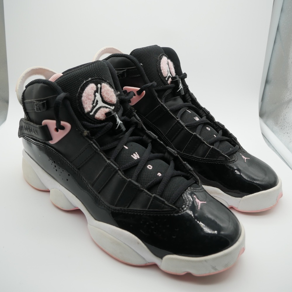 Jordan 6 Rings GS Black Arctic Punch Pink Sneakers‎ 323399 7 Youth / Women 8.5